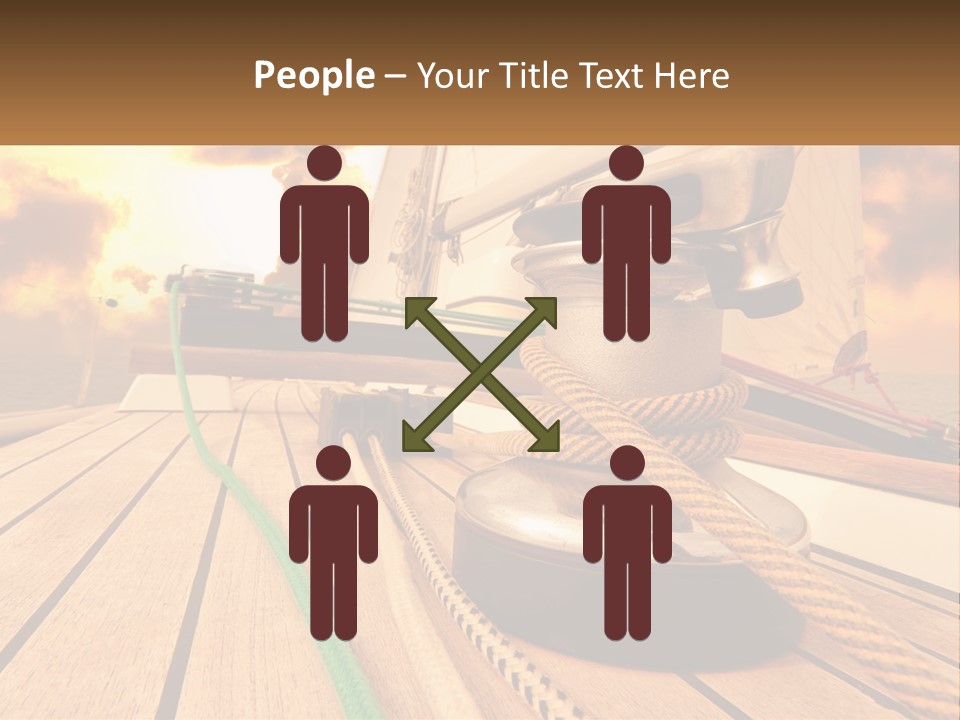 A Sailboat With A Yellow Rope On The Deck PowerPoint Template