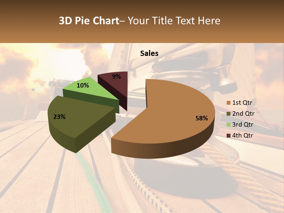 A Sailboat With A Yellow Rope On The Deck PowerPoint Template