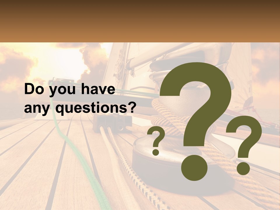 A Sailboat With A Yellow Rope On The Deck PowerPoint Template