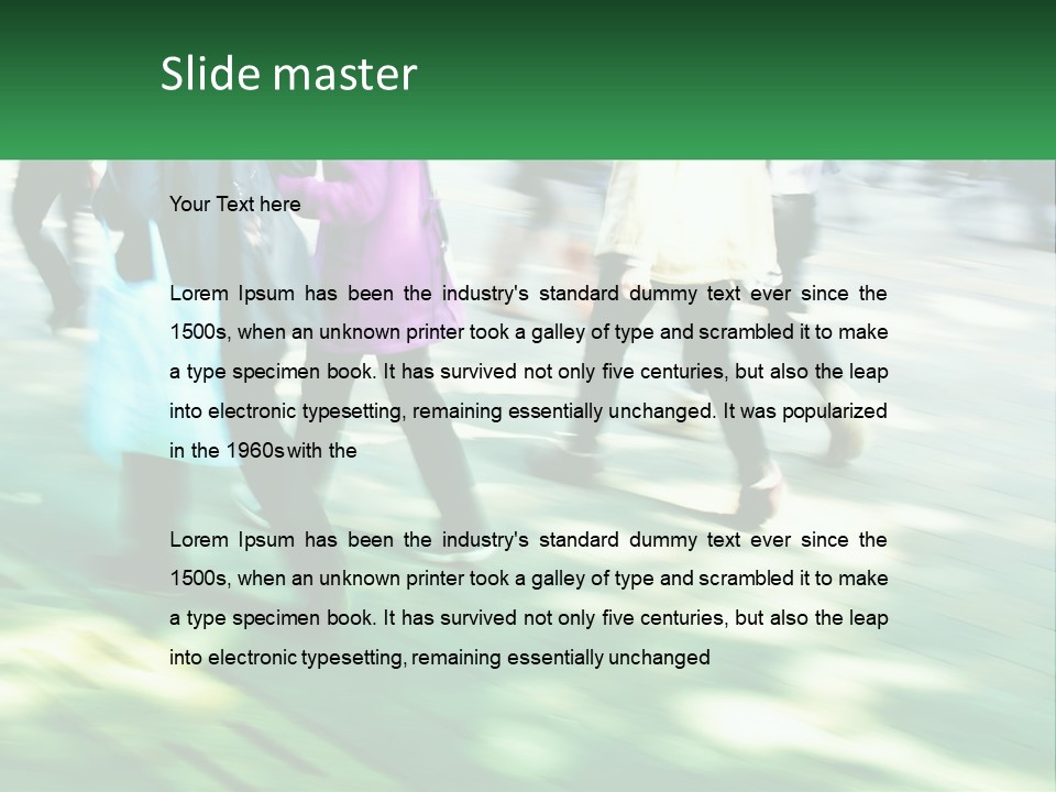 A Group Of People Walking Down A Street Holding Umbrellas PowerPoint Template