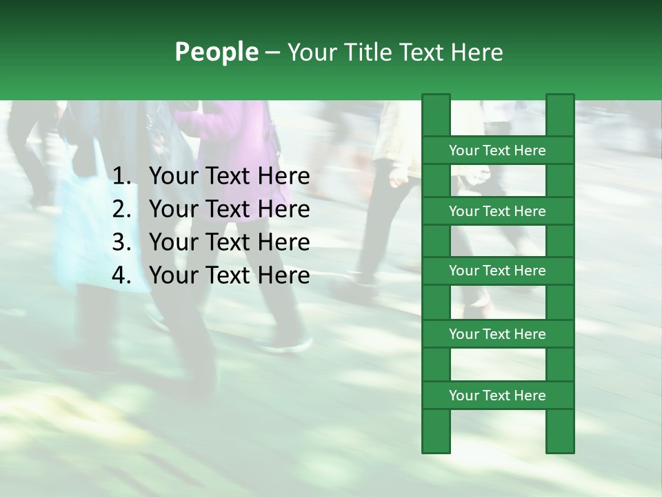 A Group Of People Walking Down A Street Holding Umbrellas PowerPoint Template