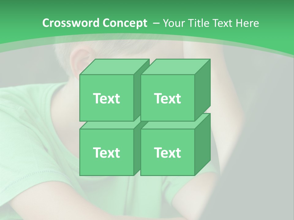 A Young Boy Sitting In Front Of A Laptop Computer PowerPoint Template