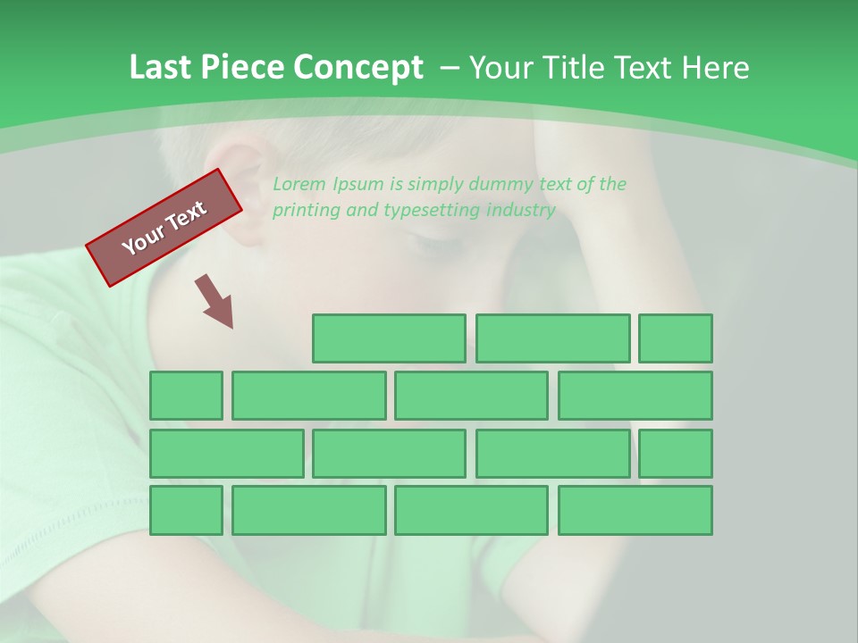 A Young Boy Sitting In Front Of A Laptop Computer PowerPoint Template