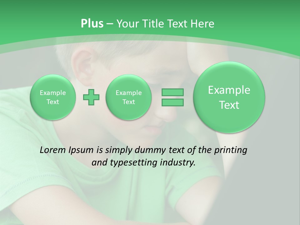 A Young Boy Sitting In Front Of A Laptop Computer PowerPoint Template