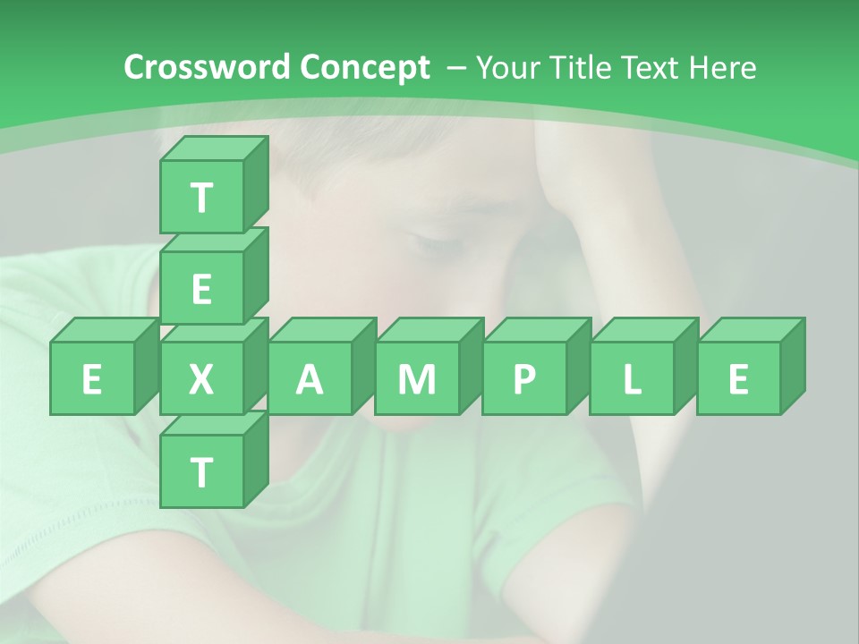 A Young Boy Sitting In Front Of A Laptop Computer PowerPoint Template