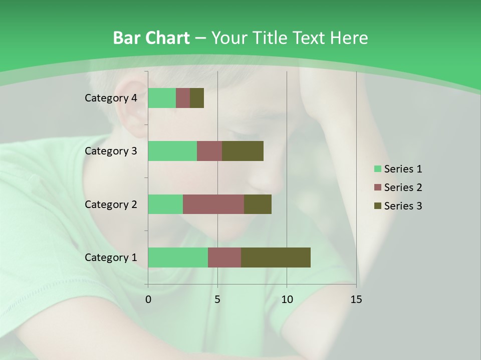 A Young Boy Sitting In Front Of A Laptop Computer PowerPoint Template