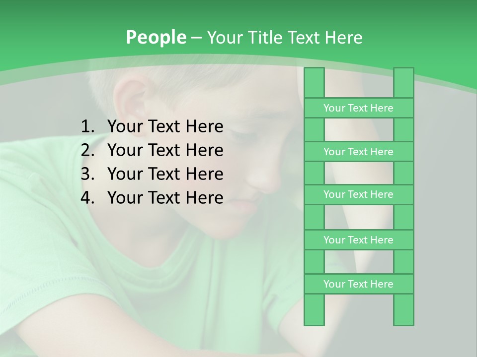 A Young Boy Sitting In Front Of A Laptop Computer PowerPoint Template