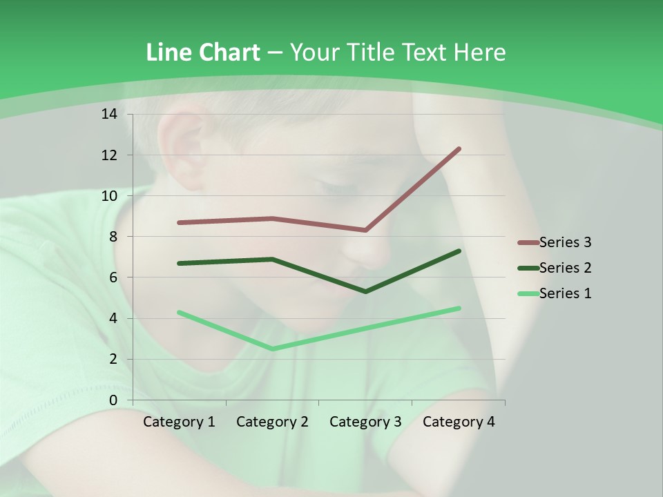 A Young Boy Sitting In Front Of A Laptop Computer PowerPoint Template