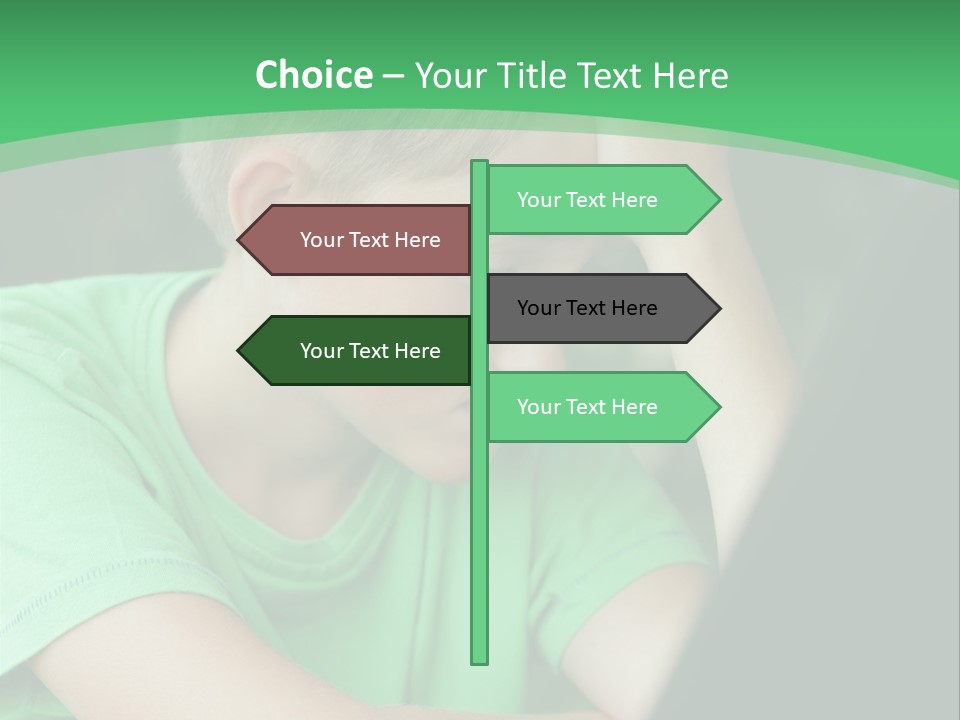 A Young Boy Sitting In Front Of A Laptop Computer PowerPoint Template