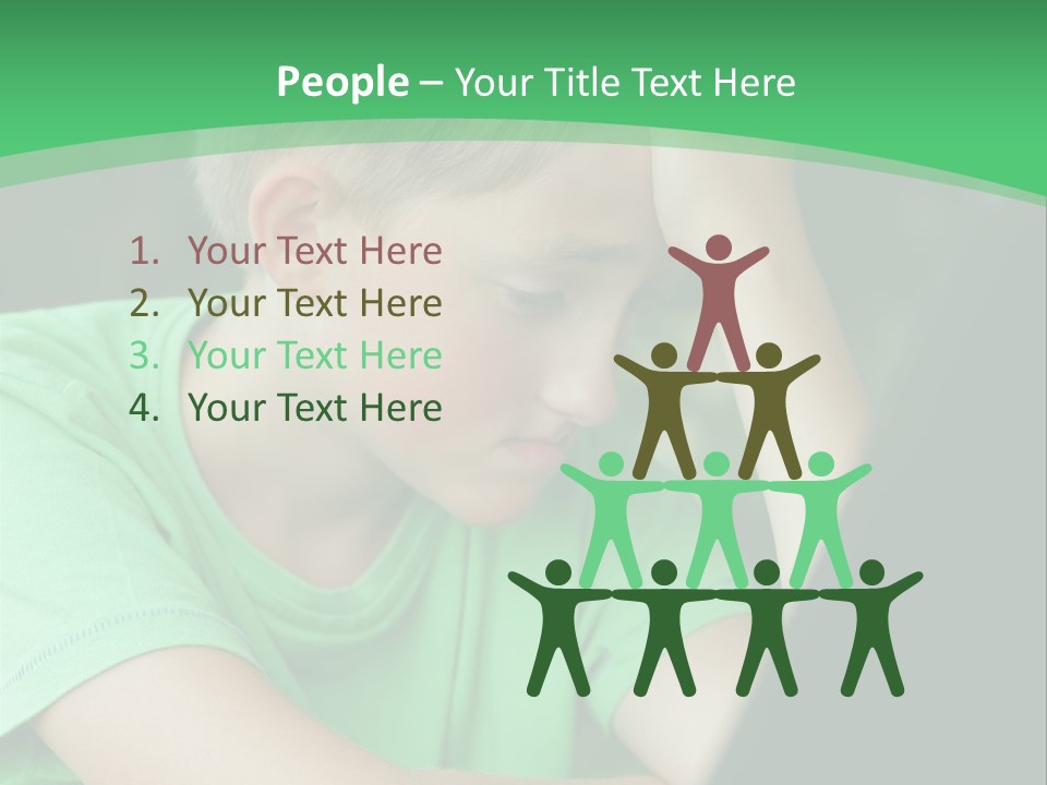 A Young Boy Sitting In Front Of A Laptop Computer PowerPoint Template