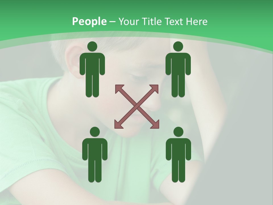 A Young Boy Sitting In Front Of A Laptop Computer PowerPoint Template