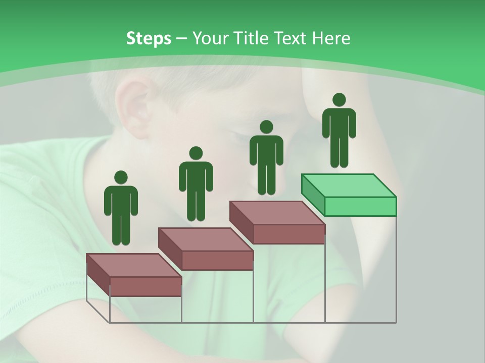 A Young Boy Sitting In Front Of A Laptop Computer PowerPoint Template