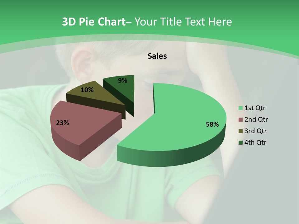 A Young Boy Sitting In Front Of A Laptop Computer PowerPoint Template
