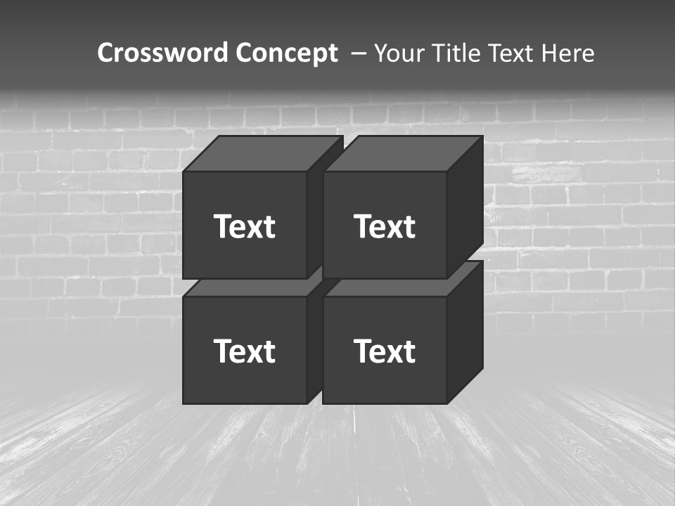 A Brick Wall With A Wooden Floor In Front Of It PowerPoint Template
