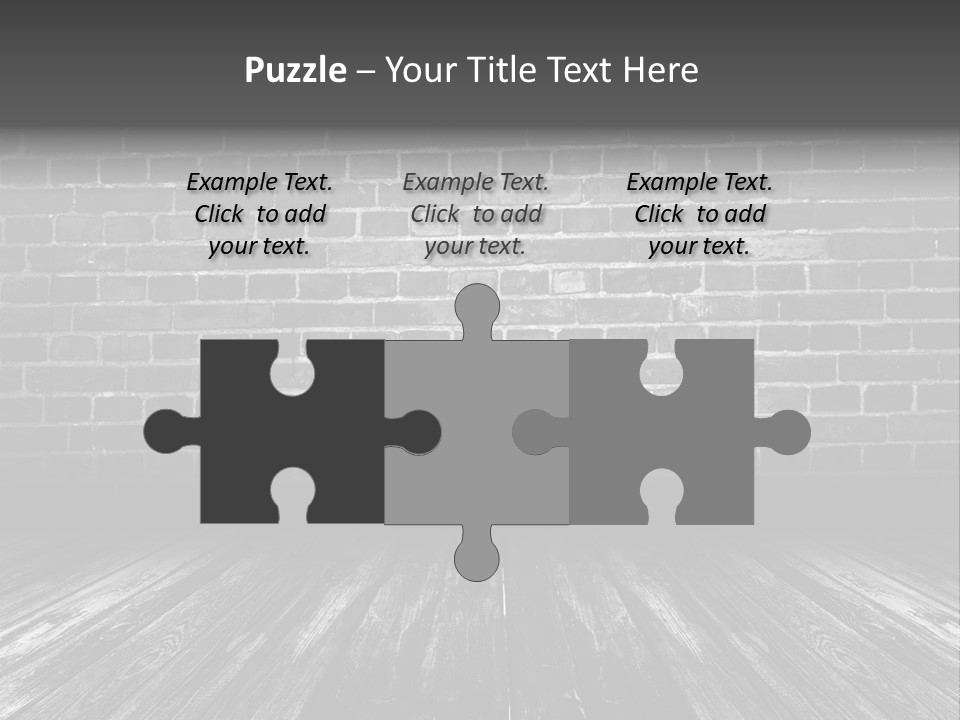 A Brick Wall With A Wooden Floor In Front Of It PowerPoint Template