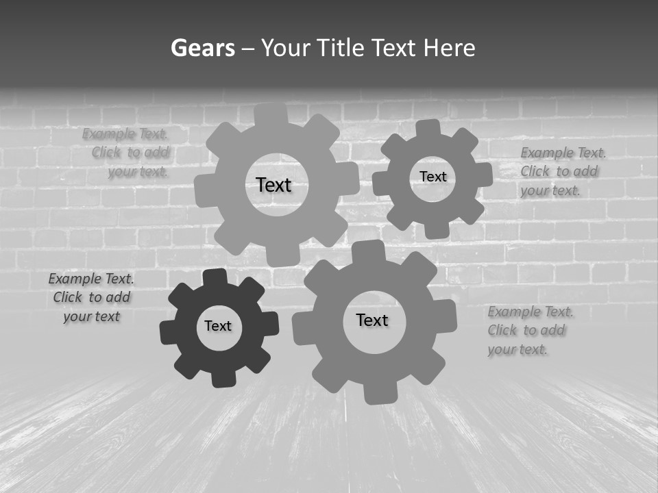 A Brick Wall With A Wooden Floor In Front Of It PowerPoint Template