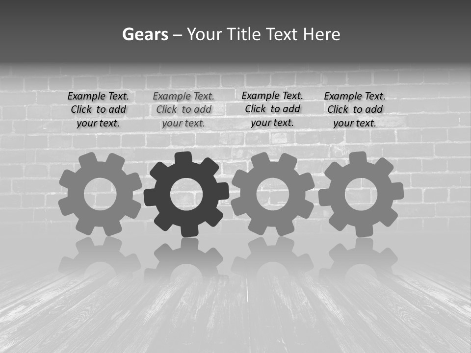 A Brick Wall With A Wooden Floor In Front Of It PowerPoint Template