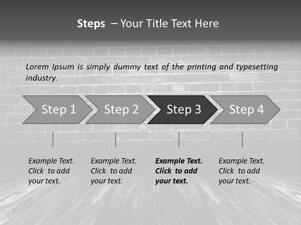 A Brick Wall With A Wooden Floor In Front Of It PowerPoint Template
