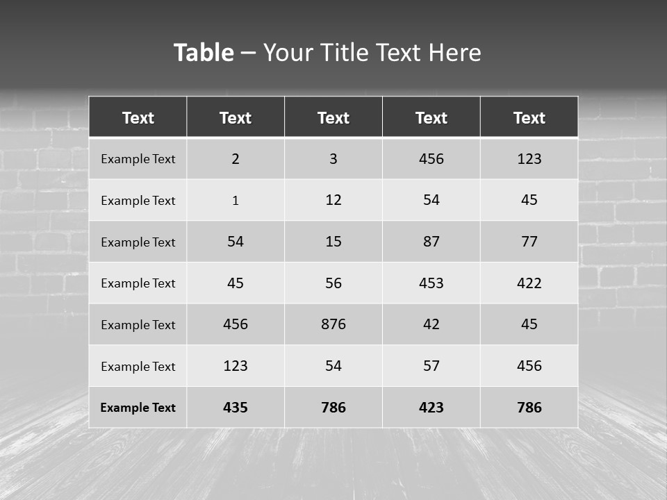 A Brick Wall With A Wooden Floor In Front Of It PowerPoint Template