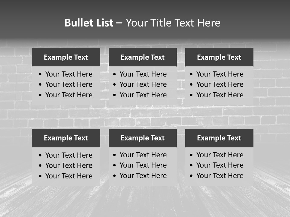 A Brick Wall With A Wooden Floor In Front Of It PowerPoint Template