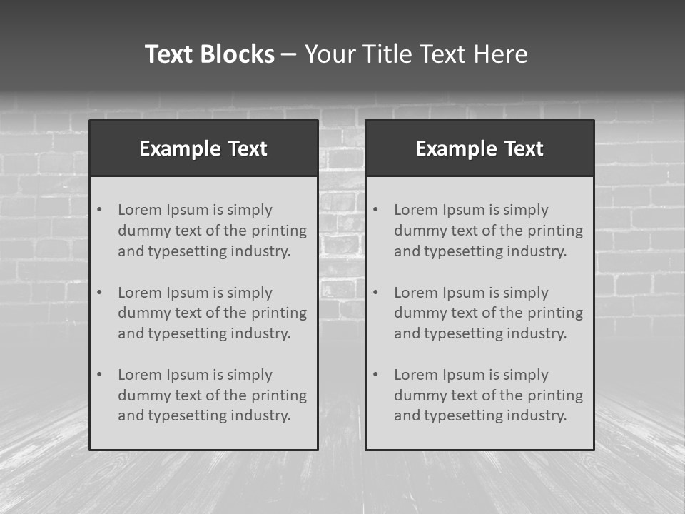 A Brick Wall With A Wooden Floor In Front Of It PowerPoint Template