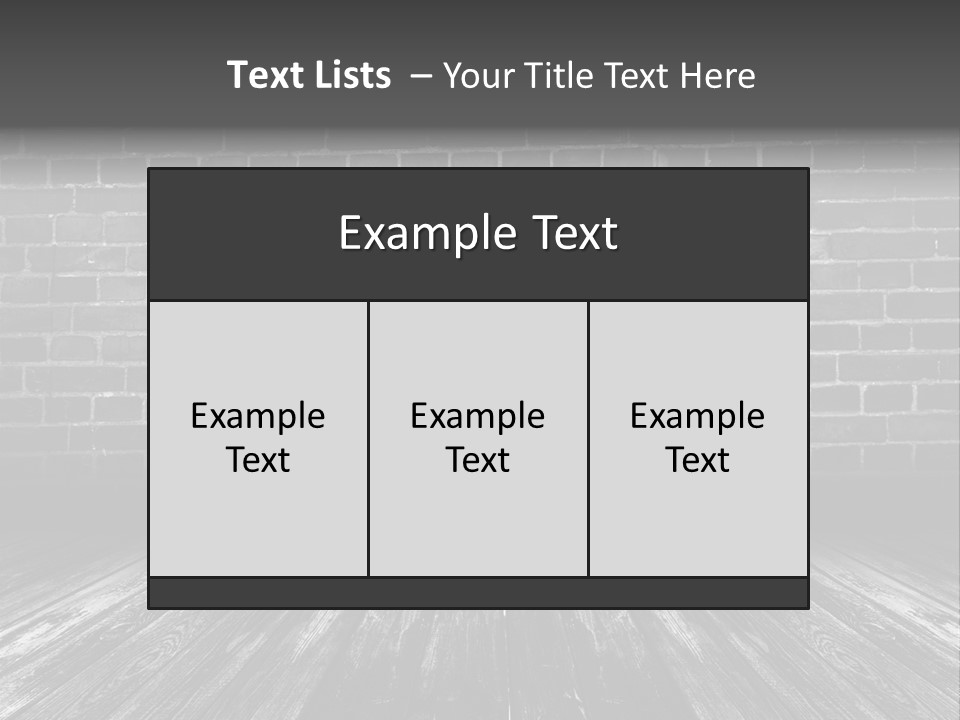 A Brick Wall With A Wooden Floor In Front Of It PowerPoint Template