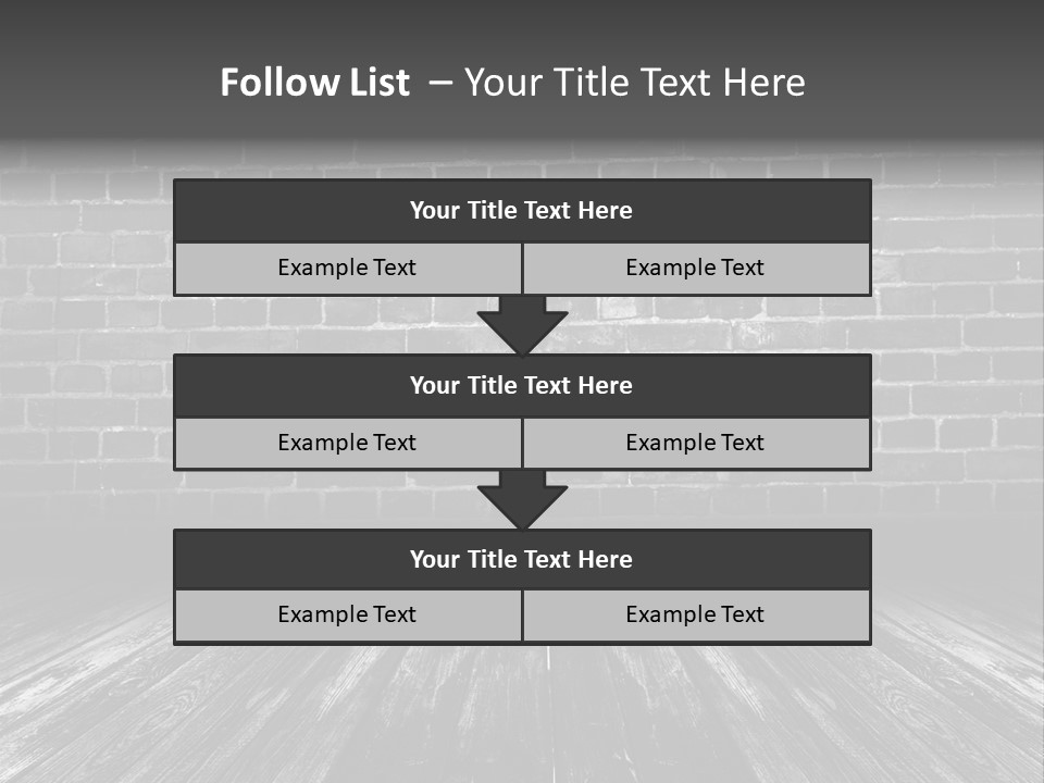 A Brick Wall With A Wooden Floor In Front Of It PowerPoint Template