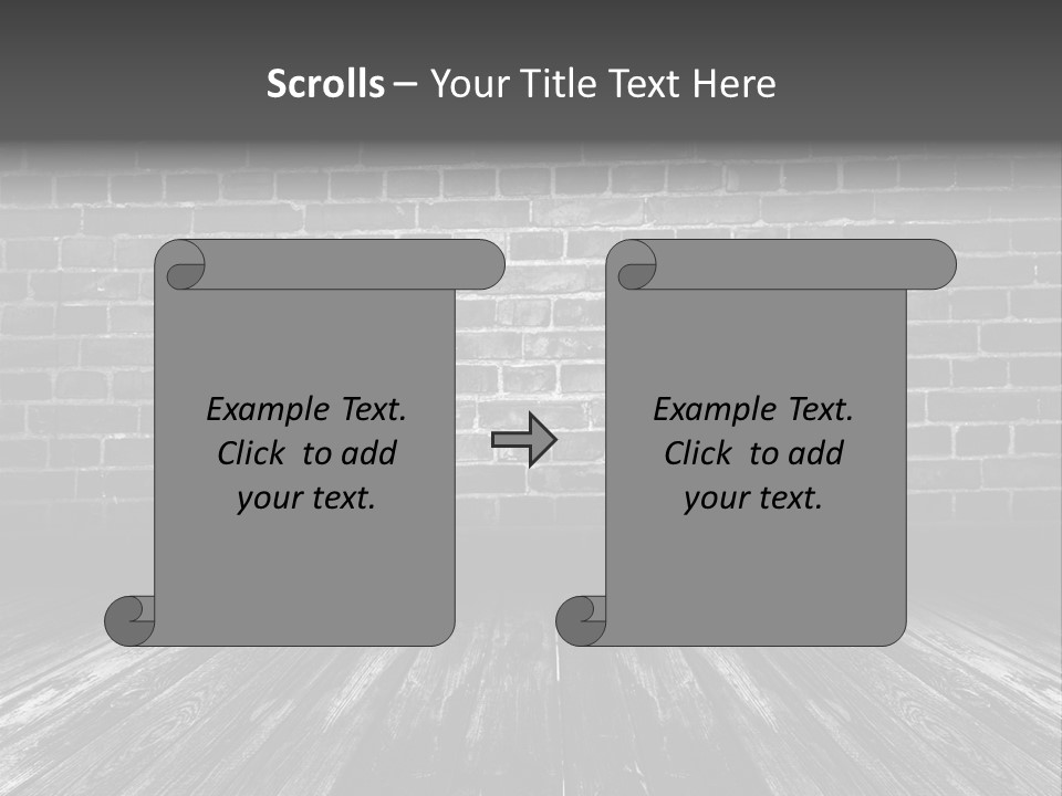 A Brick Wall With A Wooden Floor In Front Of It PowerPoint Template
