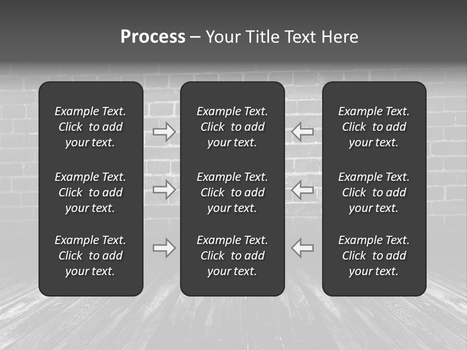 A Brick Wall With A Wooden Floor In Front Of It PowerPoint Template