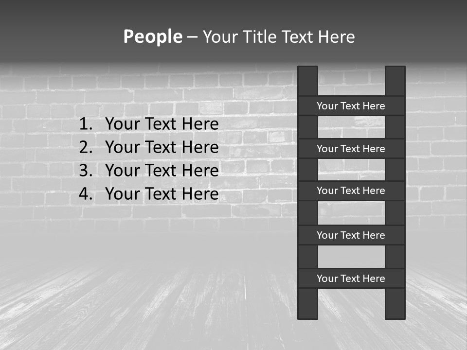 A Brick Wall With A Wooden Floor In Front Of It PowerPoint Template