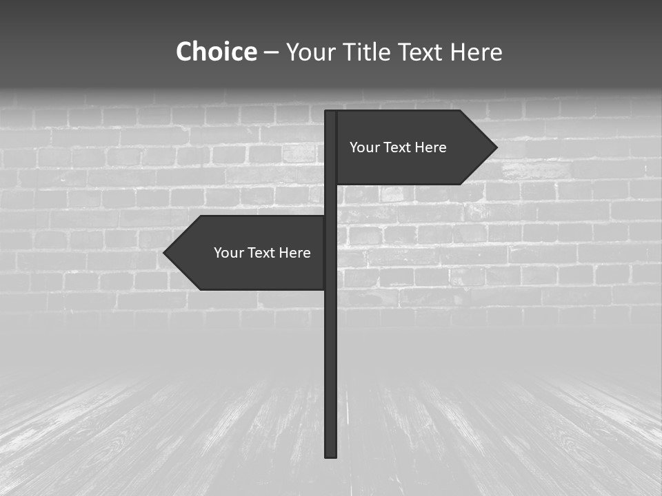 A Brick Wall With A Wooden Floor In Front Of It PowerPoint Template