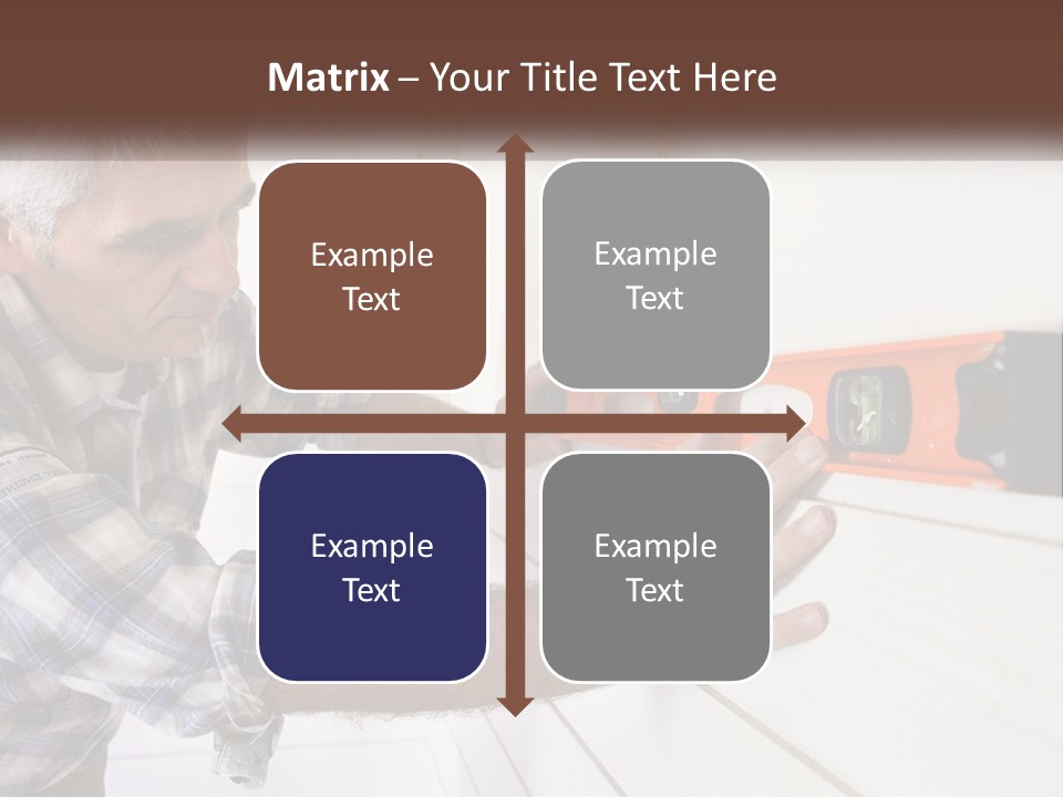 A Man Measuring A Wall With A Spirit Level PowerPoint Template