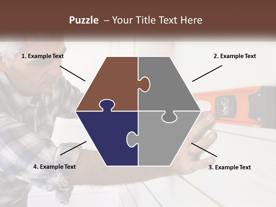 A Man Measuring A Wall With A Spirit Level PowerPoint Template