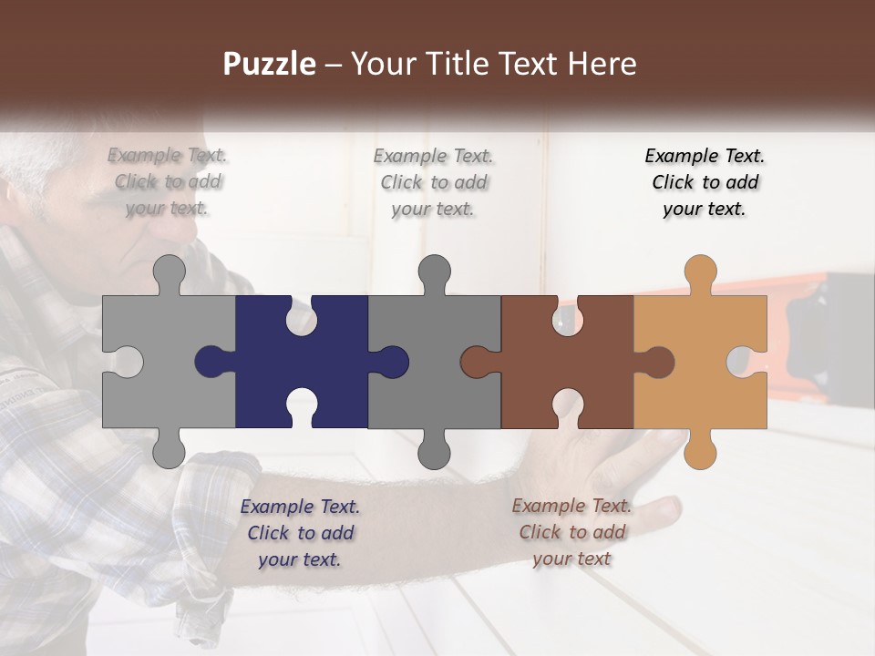 A Man Measuring A Wall With A Spirit Level PowerPoint Template