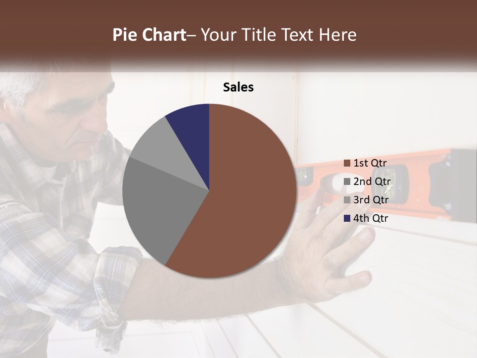 A Man Measuring A Wall With A Spirit Level PowerPoint Template