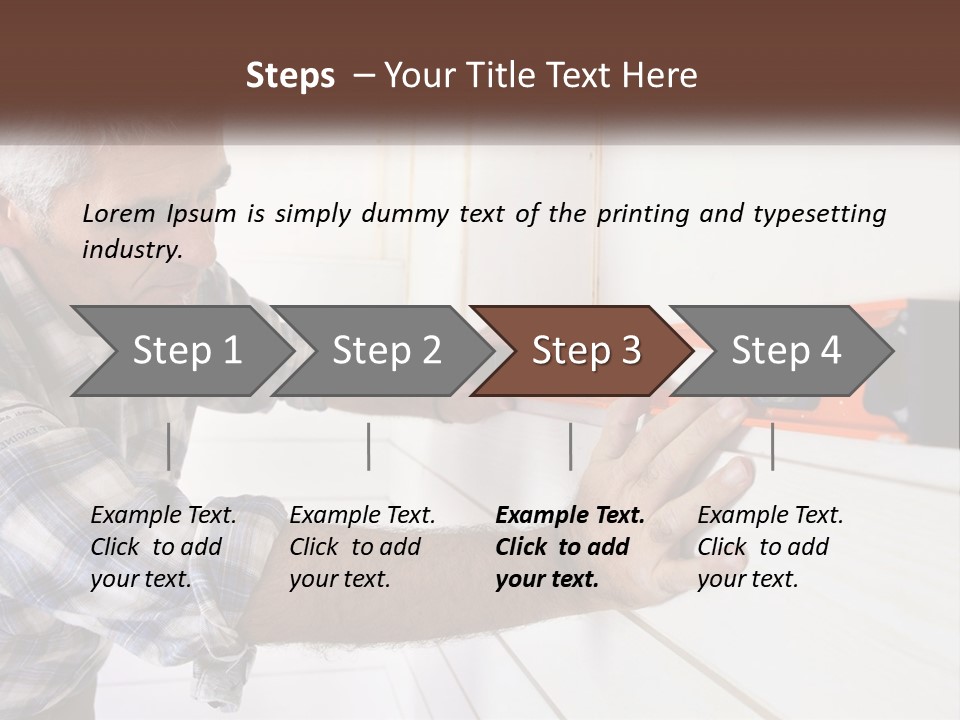 A Man Measuring A Wall With A Spirit Level PowerPoint Template