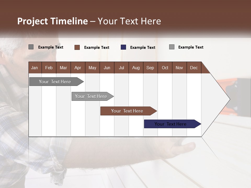A Man Measuring A Wall With A Spirit Level PowerPoint Template