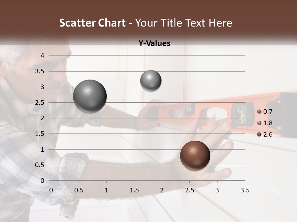 A Man Measuring A Wall With A Spirit Level PowerPoint Template
