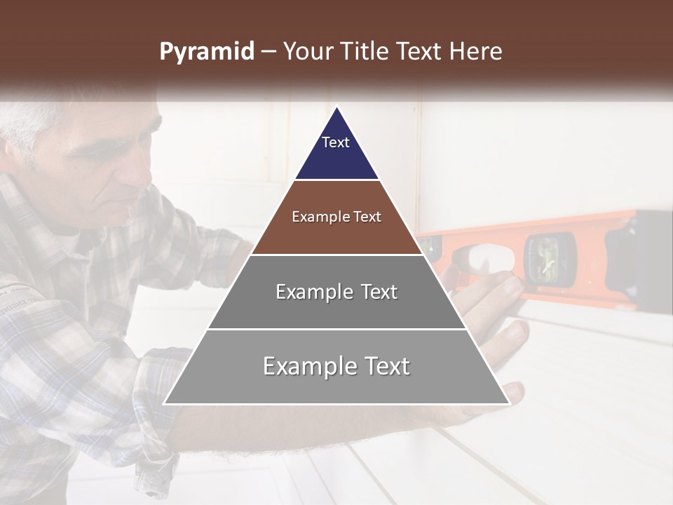 A Man Measuring A Wall With A Spirit Level PowerPoint Template