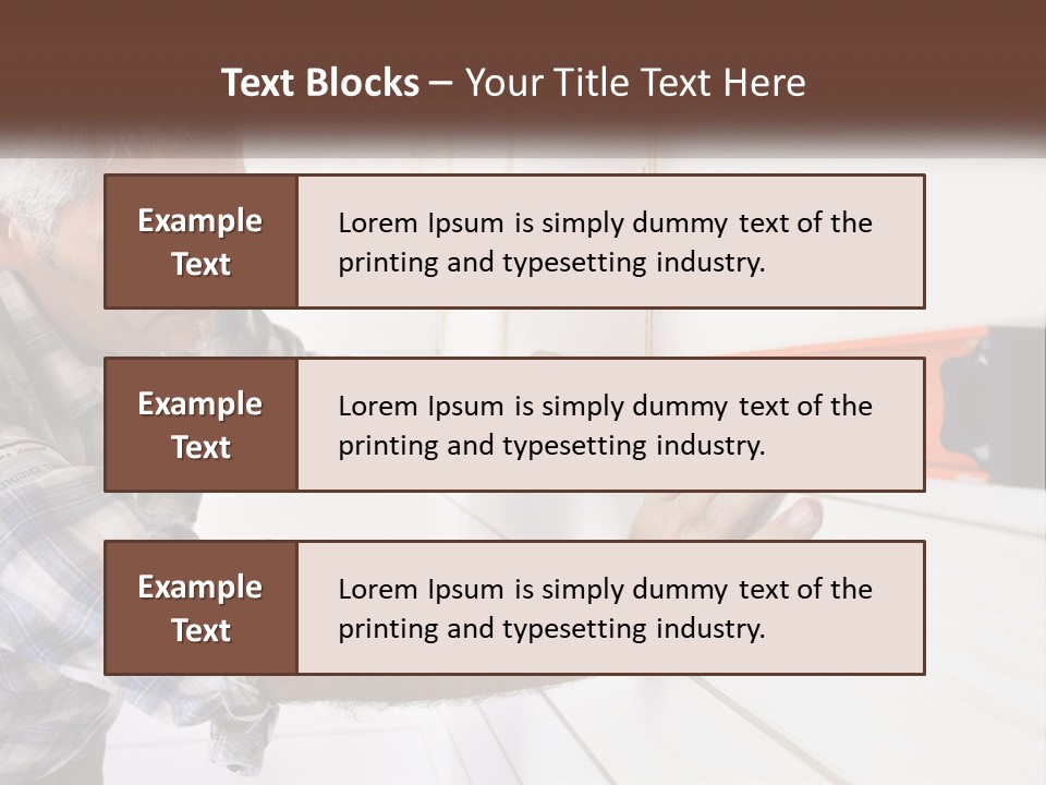 A Man Measuring A Wall With A Spirit Level PowerPoint Template