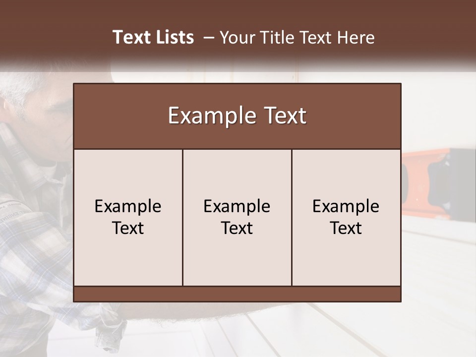 A Man Measuring A Wall With A Spirit Level PowerPoint Template
