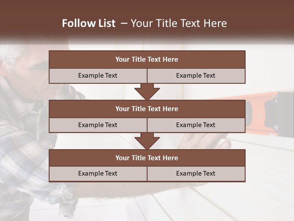 A Man Measuring A Wall With A Spirit Level PowerPoint Template