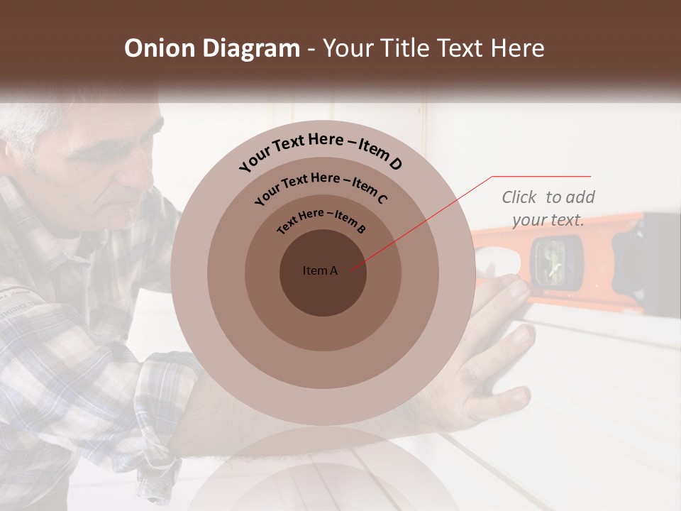 A Man Measuring A Wall With A Spirit Level PowerPoint Template