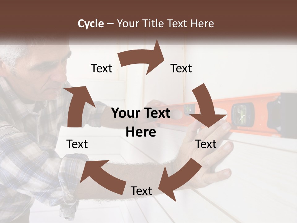 A Man Measuring A Wall With A Spirit Level PowerPoint Template