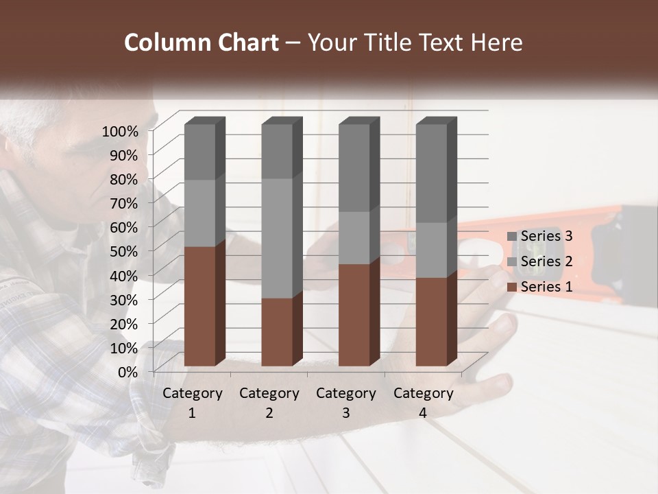 A Man Measuring A Wall With A Spirit Level PowerPoint Template
