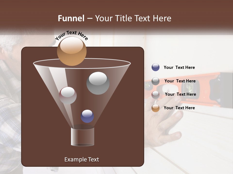 A Man Measuring A Wall With A Spirit Level PowerPoint Template