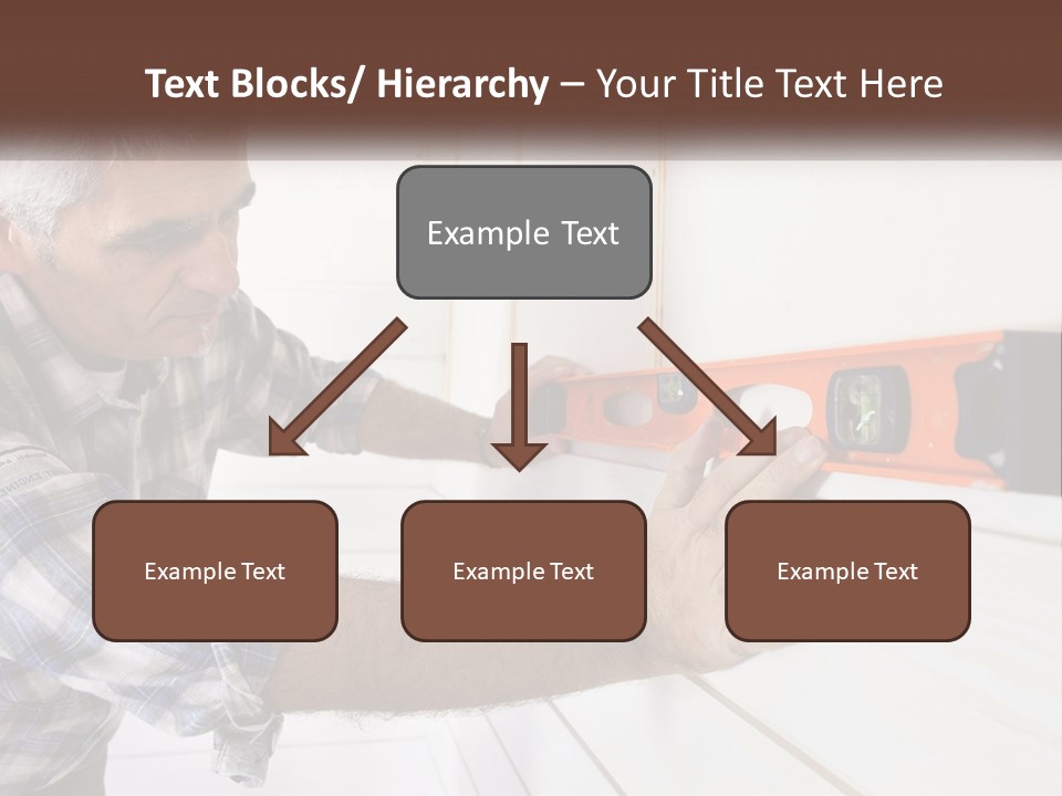 A Man Measuring A Wall With A Spirit Level PowerPoint Template