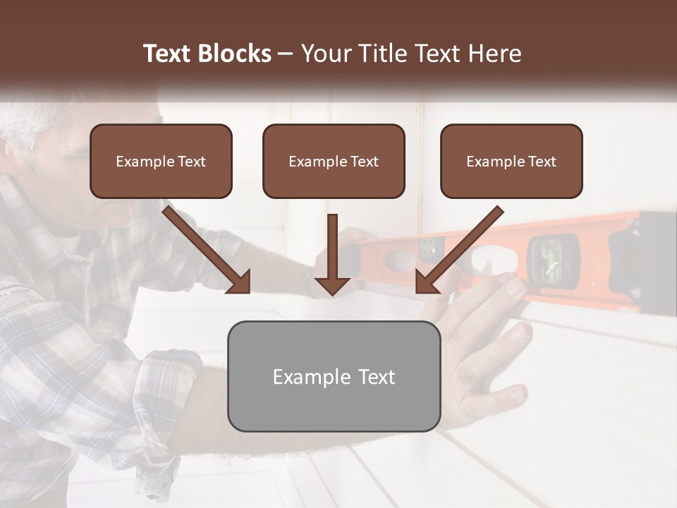 A Man Measuring A Wall With A Spirit Level PowerPoint Template