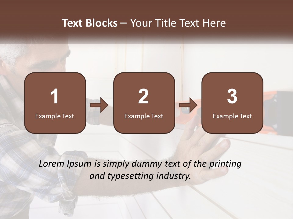 A Man Measuring A Wall With A Spirit Level PowerPoint Template