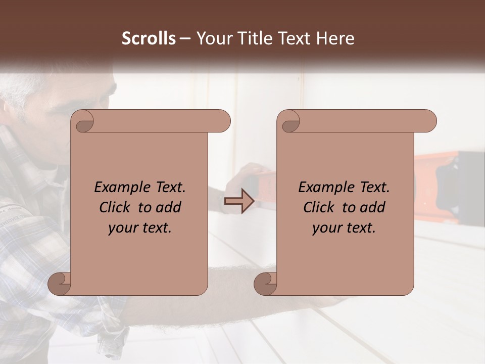 A Man Measuring A Wall With A Spirit Level PowerPoint Template